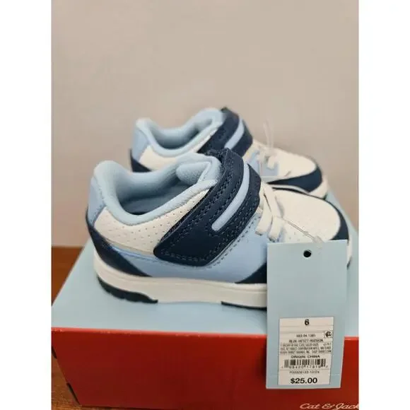 Cat & Jack Toddler Hudson Sneakers Blue White Hook and Loop Size 6 - BNIB - Picture 3 of 6